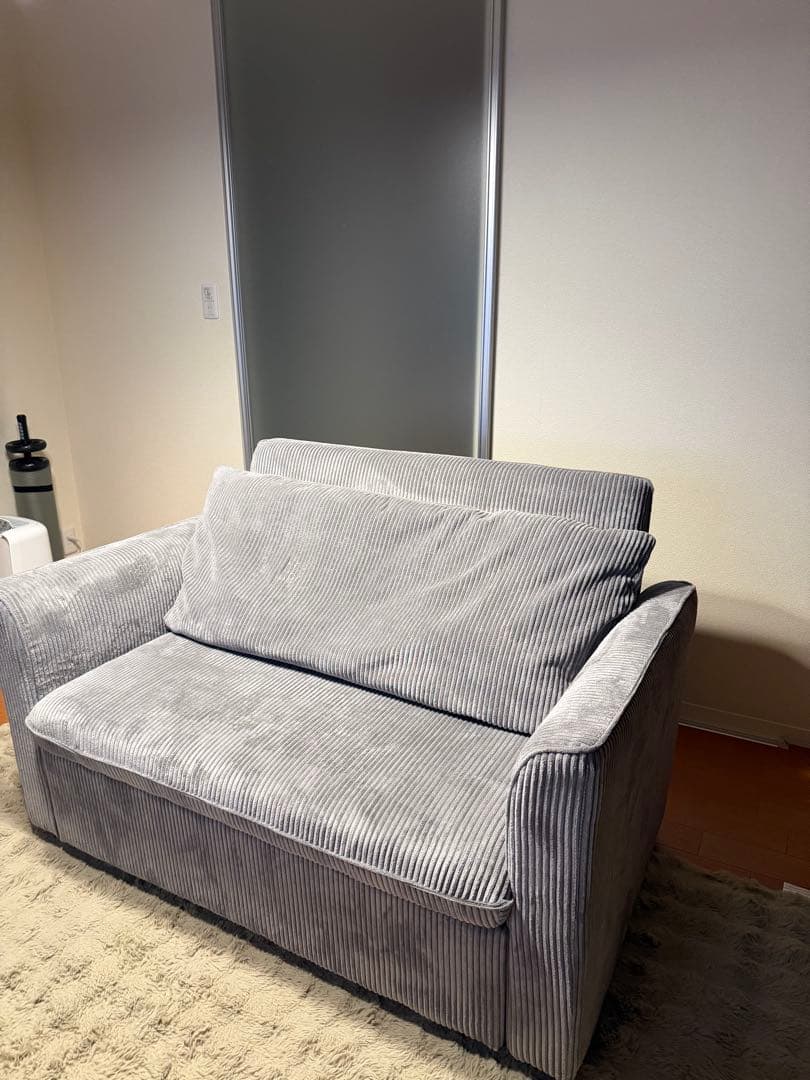 LOWYA 2人掛けソファ　グレー　多機能ソファ 3スタイル