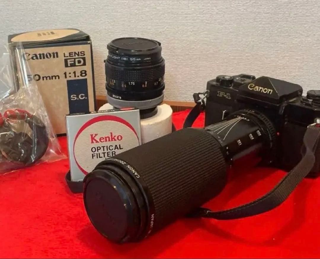 Canon F-1 フィルムカメラ レンズ2本セット ストロボ付き