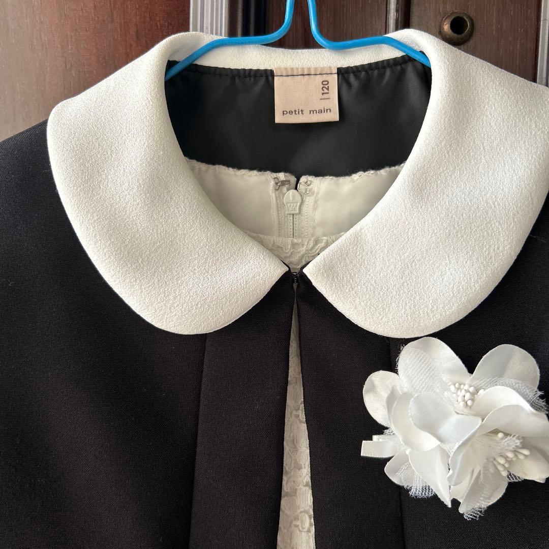 プティマイン　120 ワンピース＋ブレザーセット　コサージュ・靴下・（靴）つき