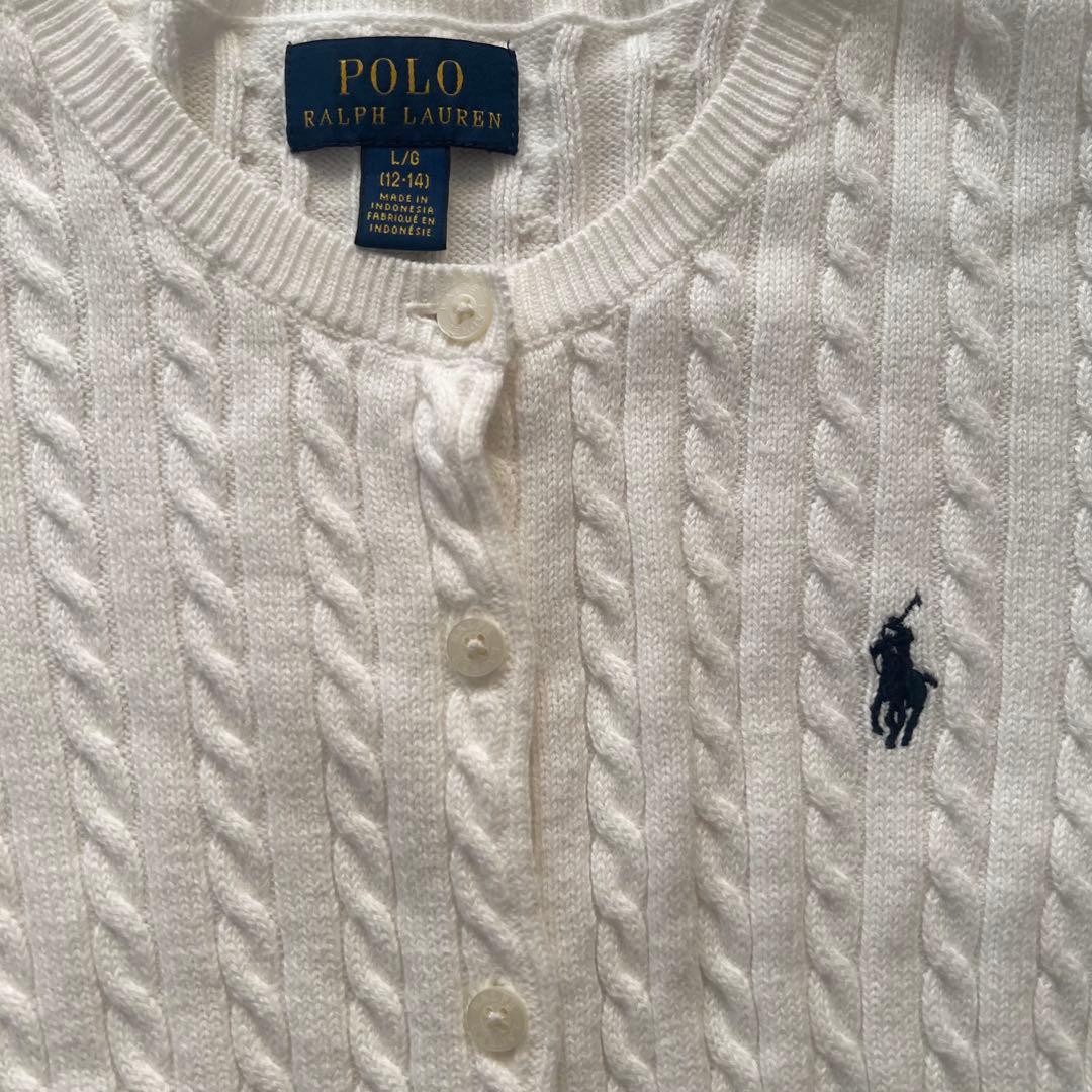 ✨️定番大人気✨️POLO ラルフローレン ケーブル ニット カーディガン ホワイト