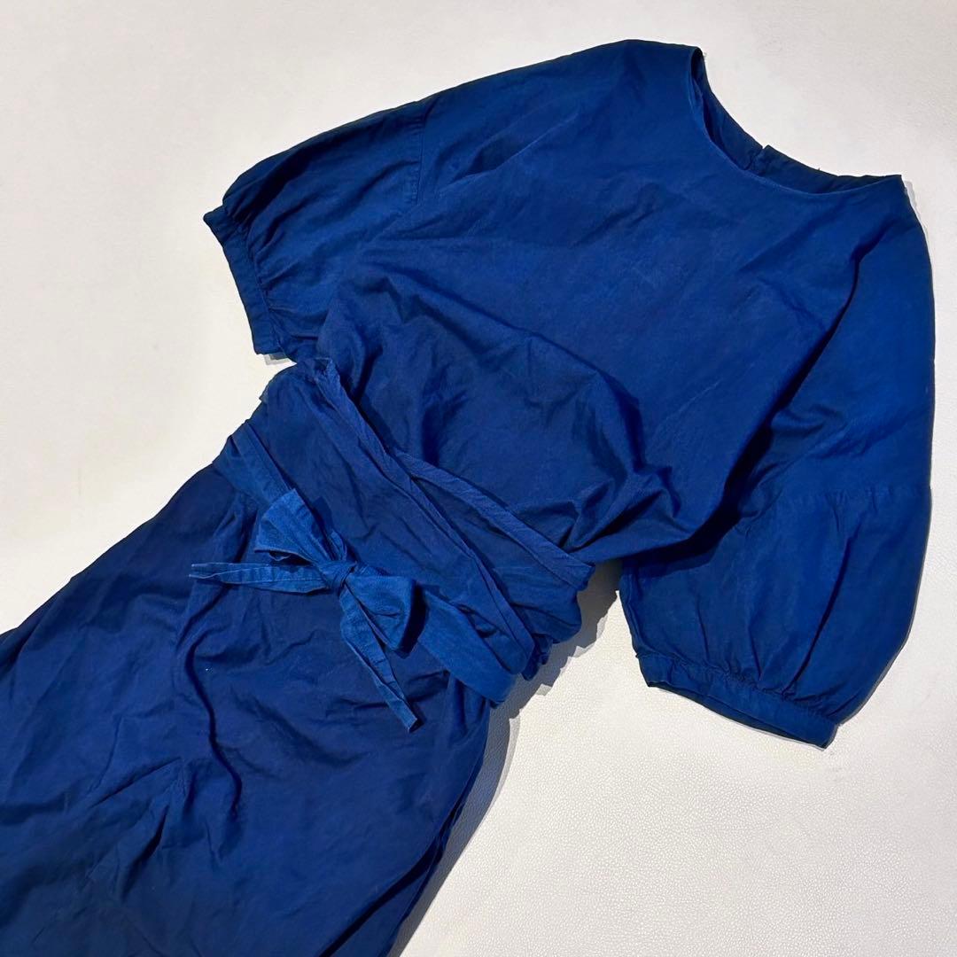 コズミックワンダー 琉球藍藍染 オーガニックコットンラップロングワンピース