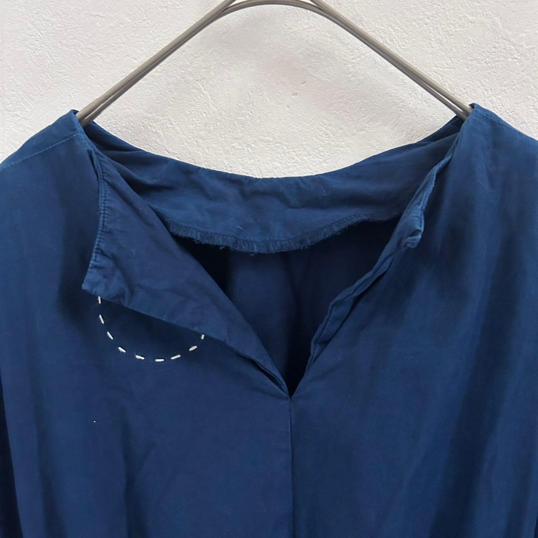 コズミックワンダー 琉球藍藍染 オーガニックコットンラップロングワンピース