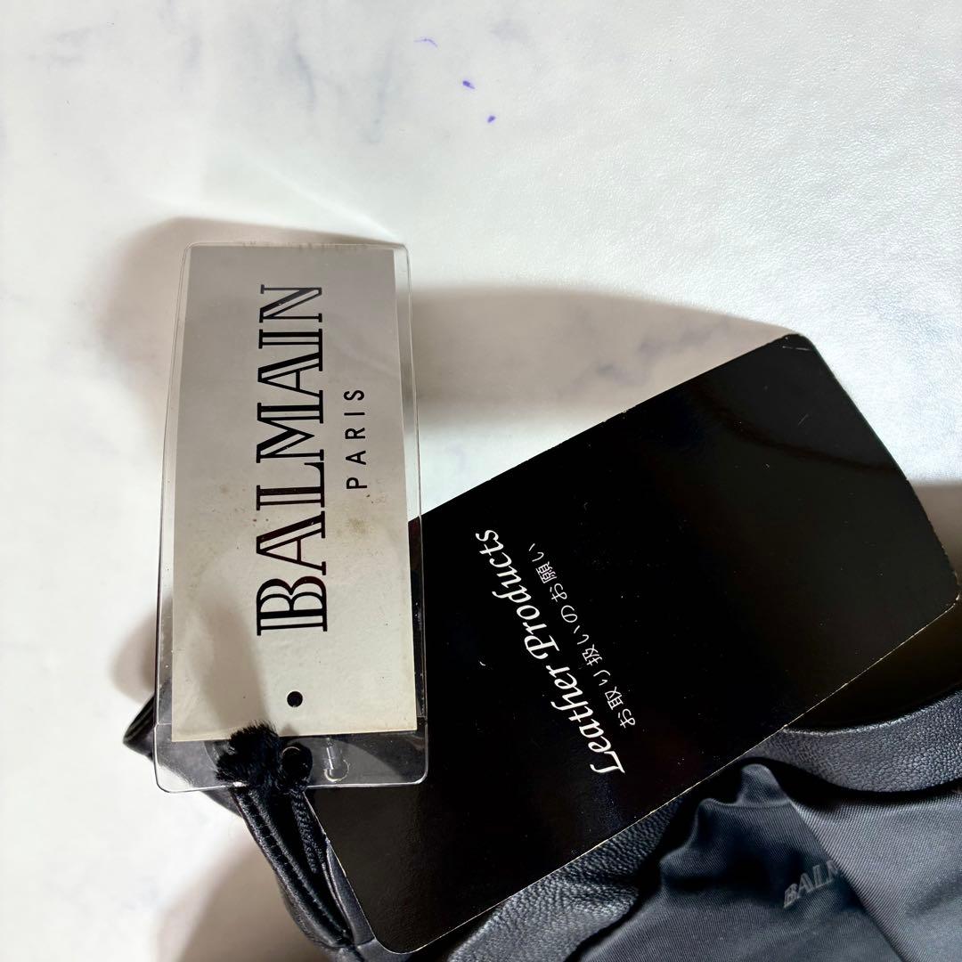 極美品 タグ付き✨BALMAIN ラムレザー テーラードジャケット ブラックL
