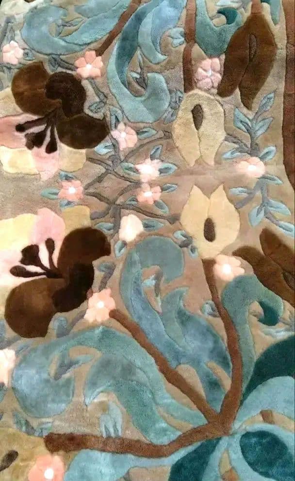 14,500⇒13,050ビンテージ 花柄 ムートン カーペット200×200