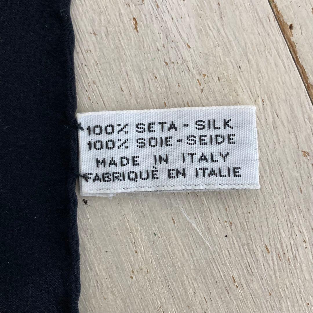 CHANEL シャネル ハンカチ ココマーク ドット柄 シルク ブラック