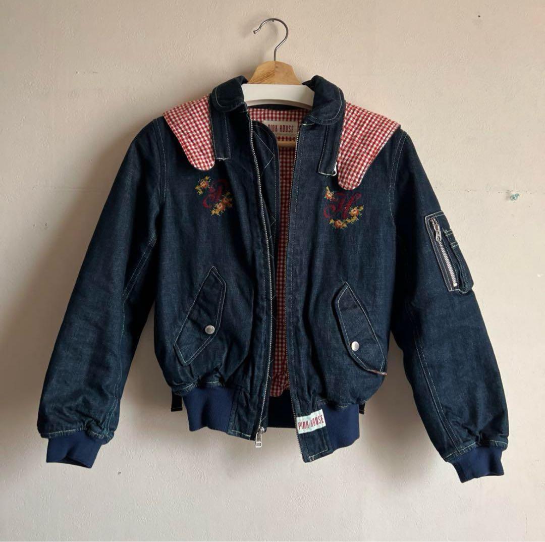PINK HOUSE ギンガムチェック デニムブルゾン