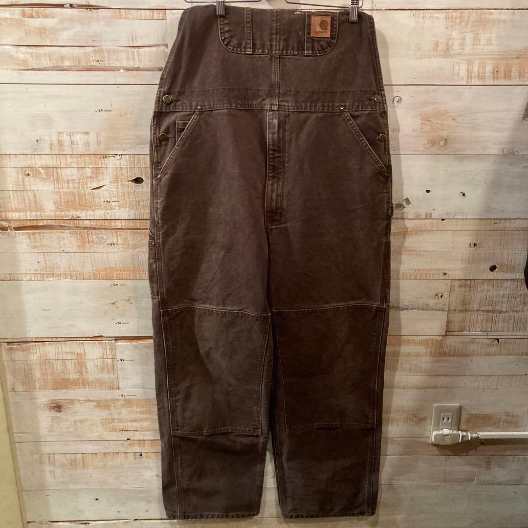 Carhartt ダブルニー オーバーオール ブラウン 焦茶 カーハート W38