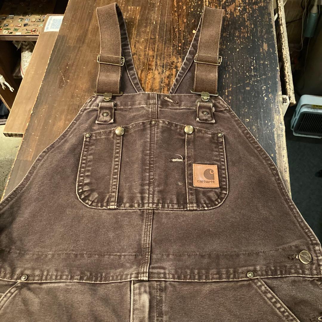 Carhartt ダブルニー オーバーオール ブラウン 焦茶 カーハート W38