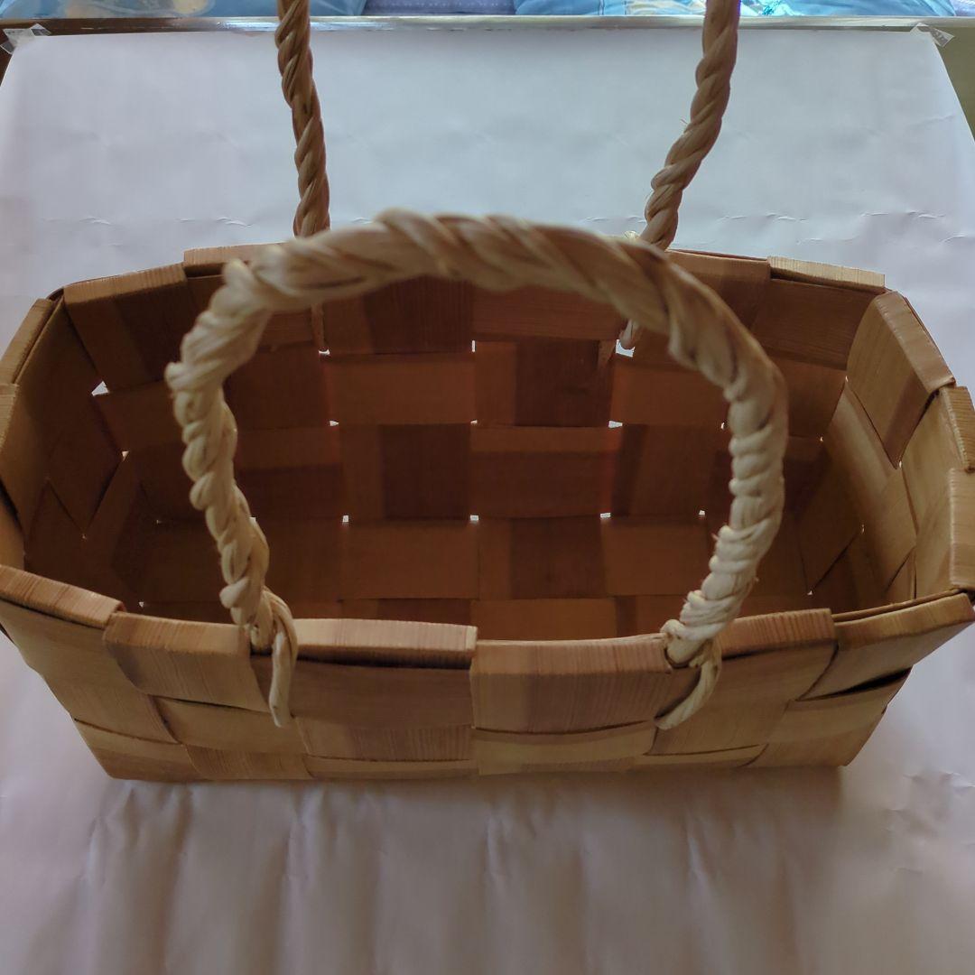 エストニア製長方形バスケット 北欧　カゴアミドリ