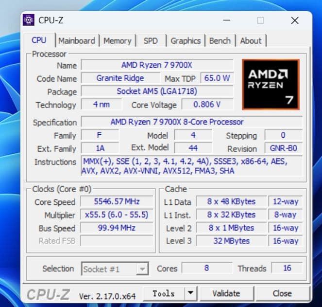 AMD Ryzen 7 9700X CPU バルク