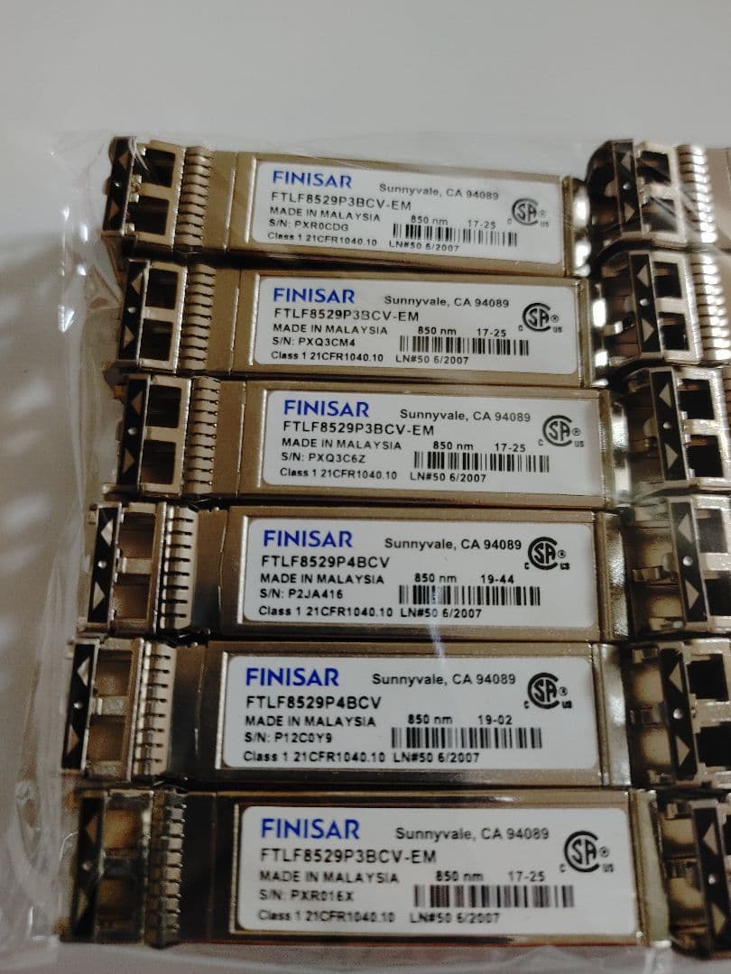 【12個まとめ】FINISAR 16G SFP+ FTLF8529P3BCV