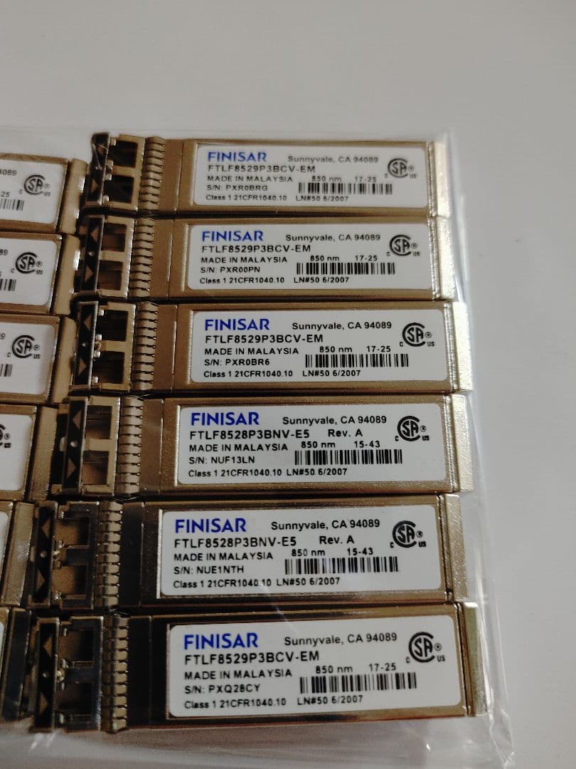 【12個まとめ】FINISAR 16G SFP+ FTLF8529P3BCV