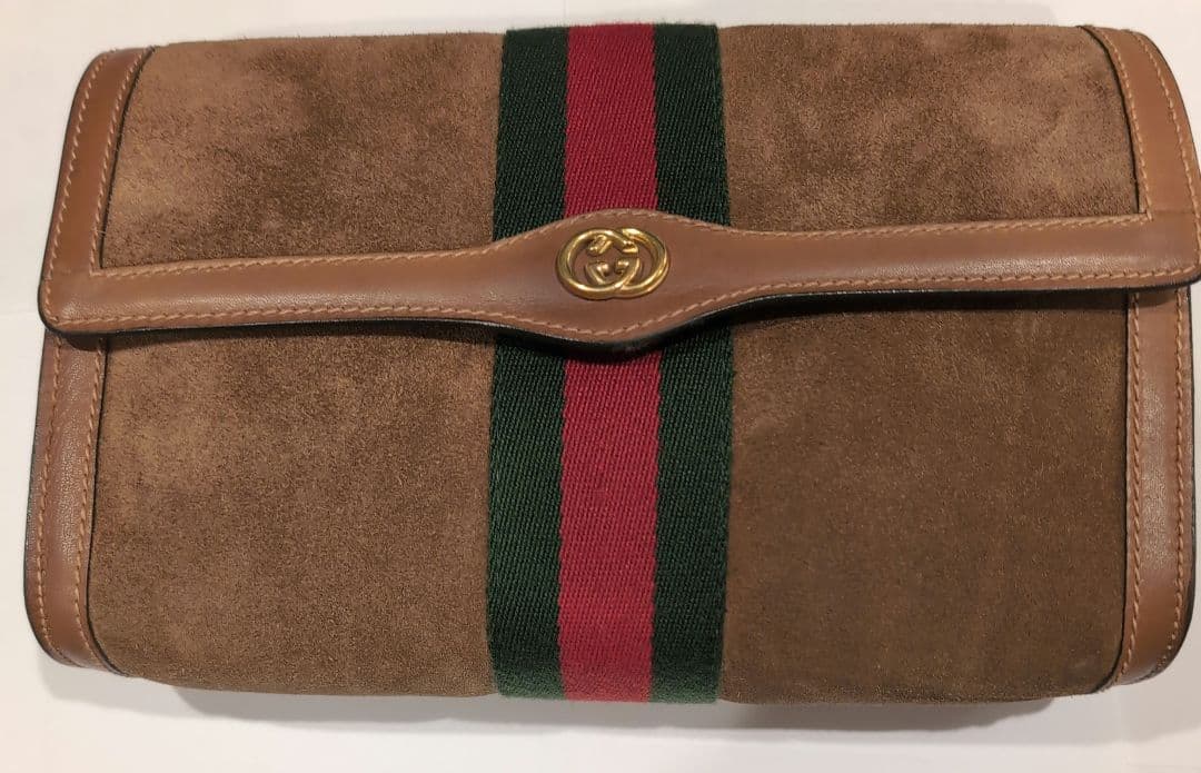 ビンテージGucci スエード クラッチバッグ