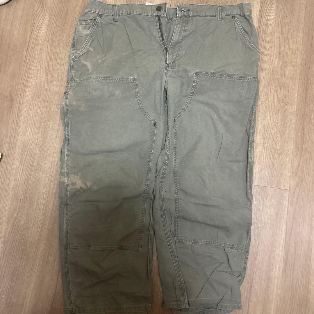Carhartt ワークパンツ ダブルニー モスグリーン カーキ