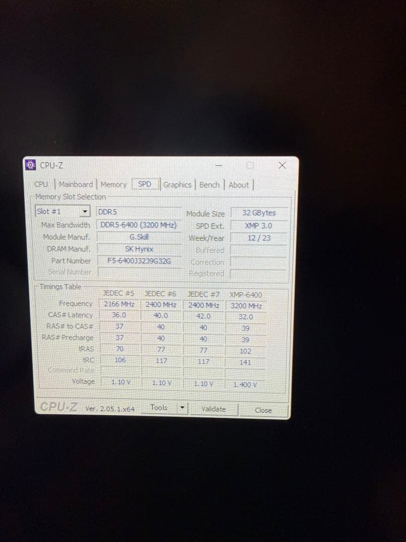 G.Skill DDR5 6400Mhz 64GB (32GBx2) メモリ
