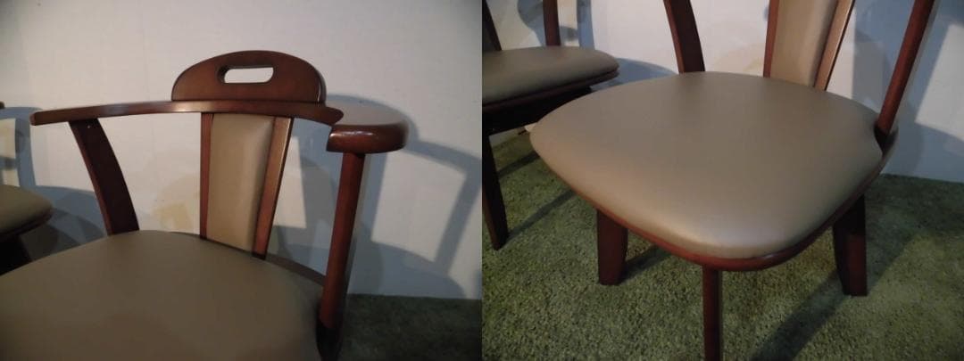 全国一律送料無料【展示品/新品】★高級回転肘付ダイニングチェア2脚セット