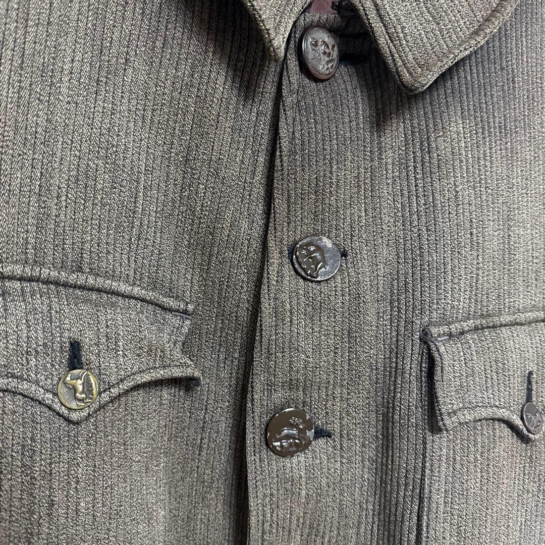 50s動物ボタン フレンチハンティングジャケット コットンピケ