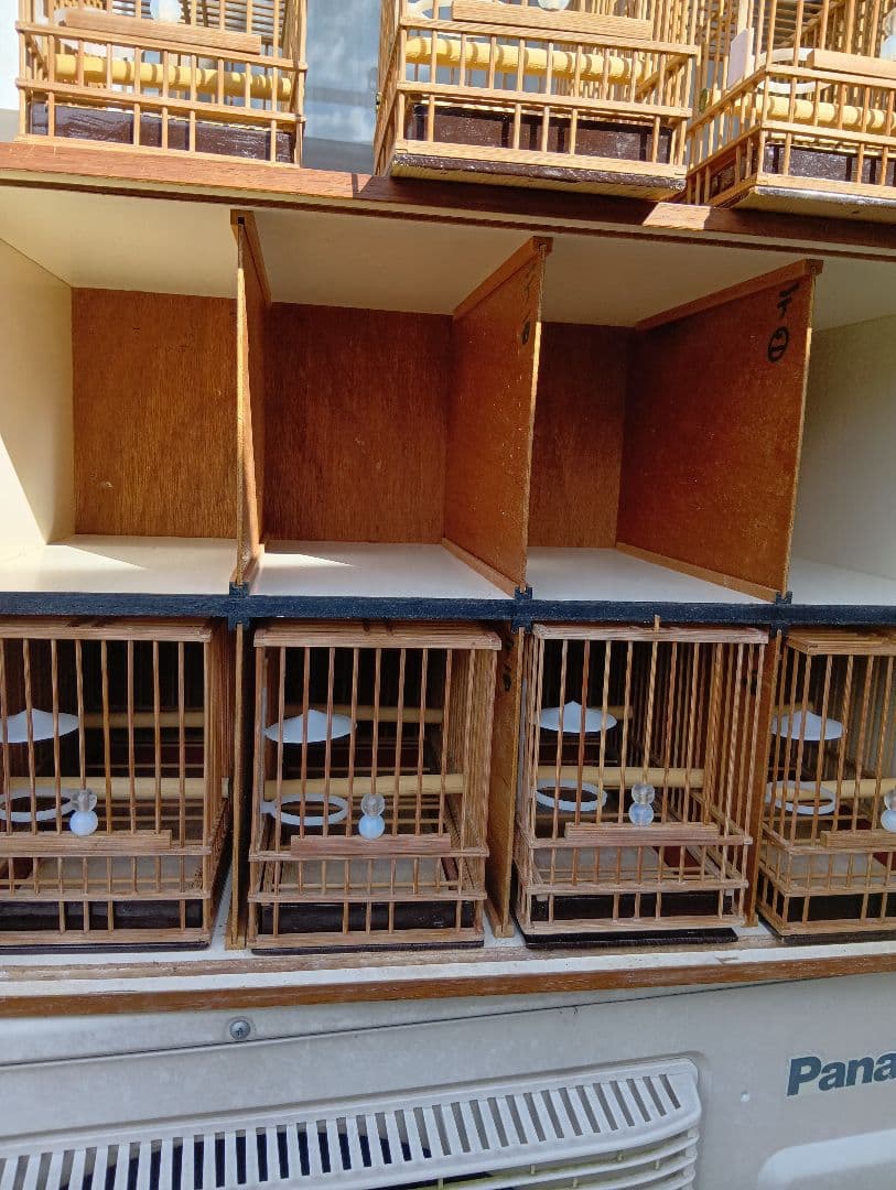 メジロ籠　ヨシガイ8寸5分 手作りデコラ八羽箱　かご8個