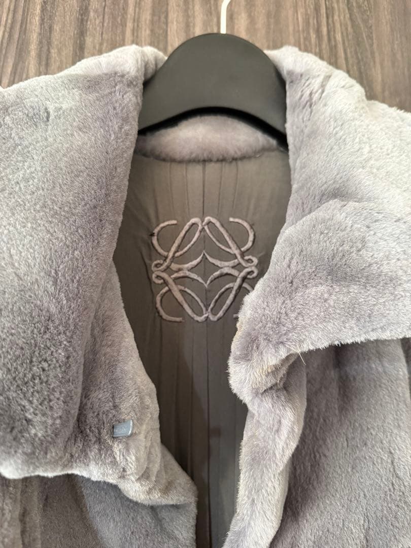 ロエベ ミンクコート グレー 正規品 高級毛皮 美品