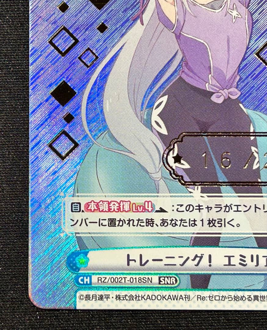 Reバース　トレーニング エミリア シリアル 箔押し