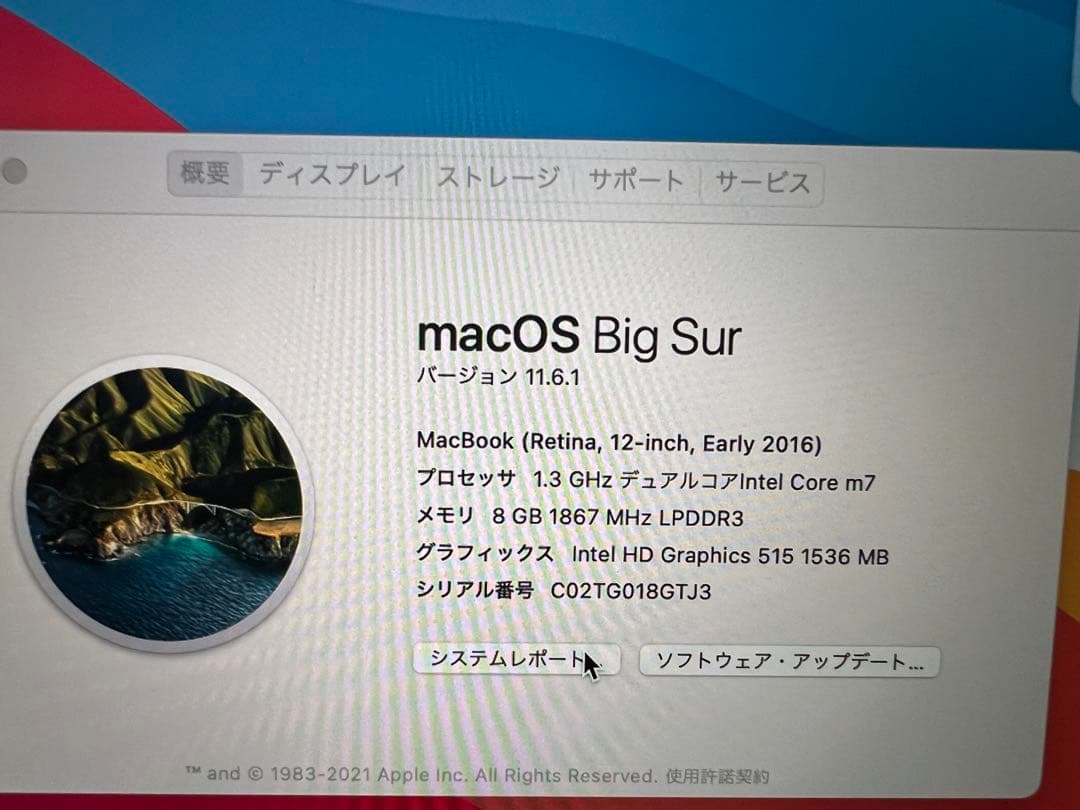 MacBook デュアルコア　Intel Core M7