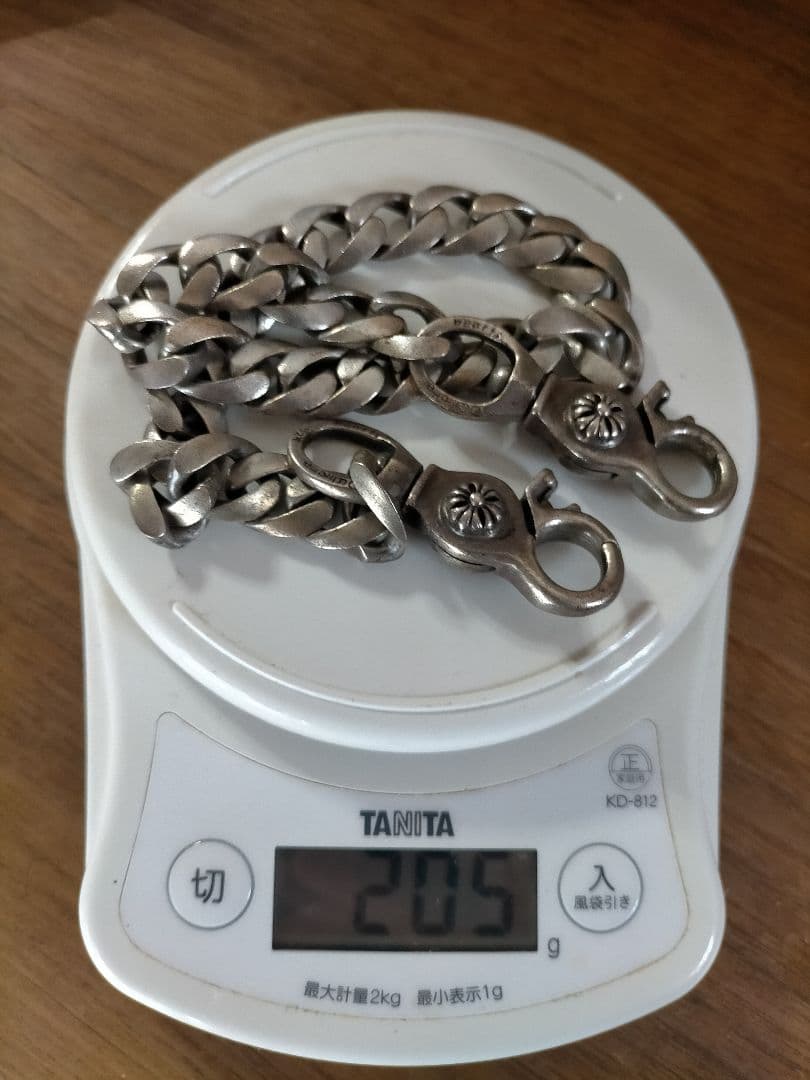 シルバー925クラシックウォレットチェーン ダブルクリップ