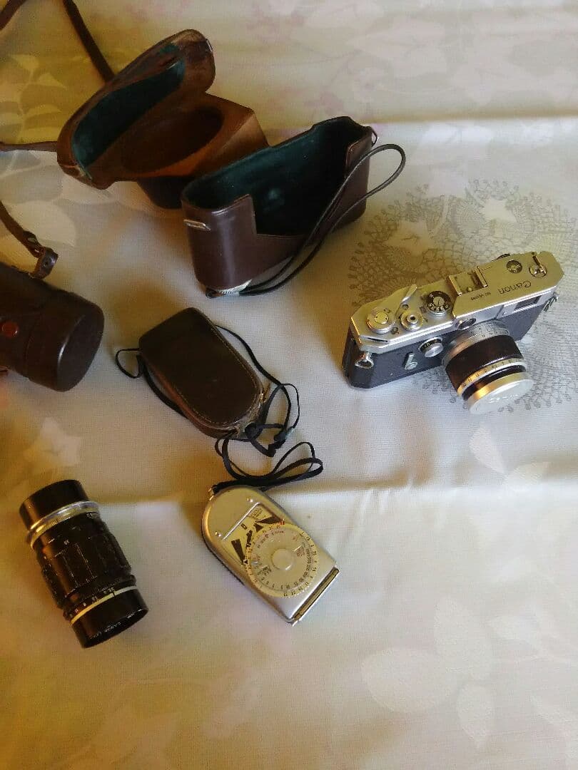 レトロ  カメラセット(望遠  露出計付き)キャノン製