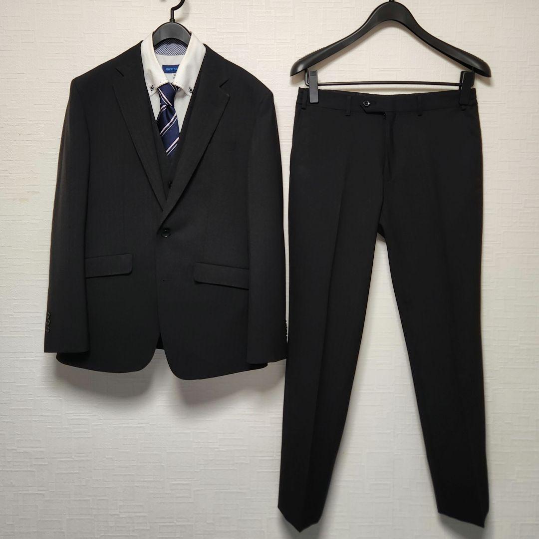 スーツセレクト　メンズ　スーツ　スリーピース　4Sシリーズ　着用一回　ブラック