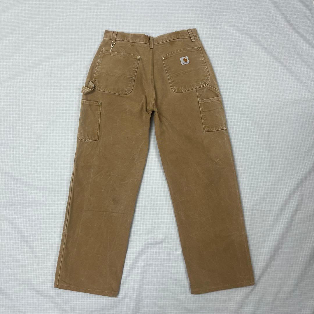 【USA製】カーハート B01 ダブルニー ペインターパンツ 茶 W82 雰囲気