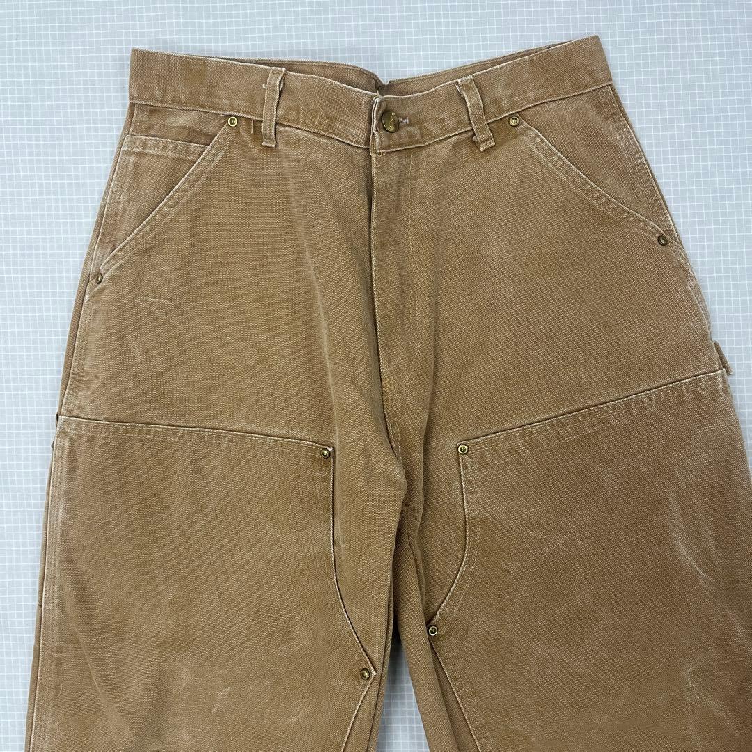 【USA製】カーハート B01 ダブルニー ペインターパンツ 茶 W82 雰囲気