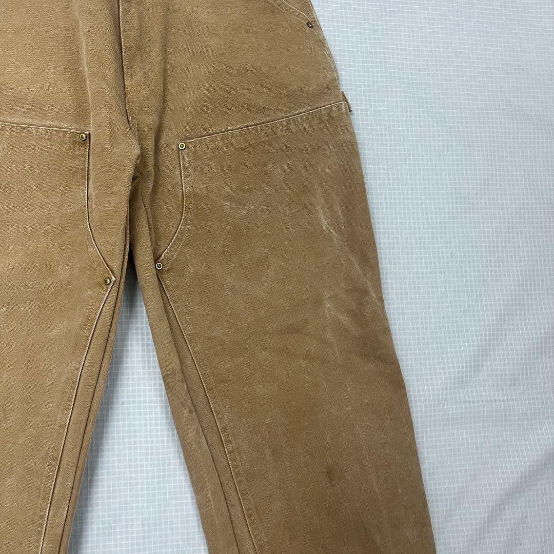 【USA製】カーハート B01 ダブルニー ペインターパンツ 茶 W82 雰囲気