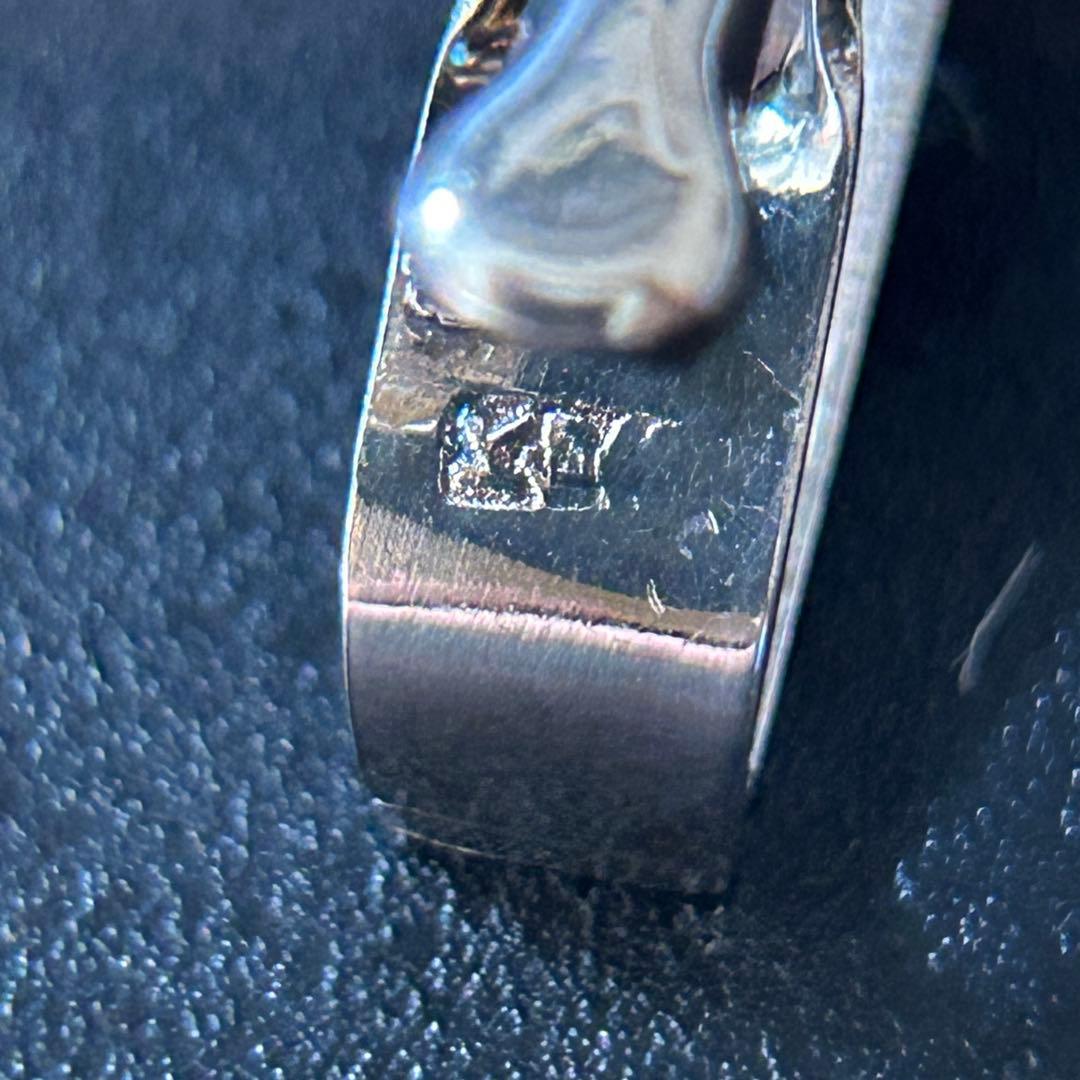 1015サトゥルヌスさん 18K刻印　シルバーに天然石オパール　ネクタイピン・タ