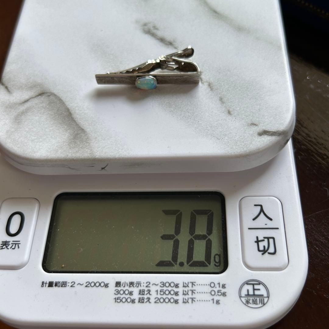1015サトゥルヌスさん 18K刻印　シルバーに天然石オパール　ネクタイピン・タ