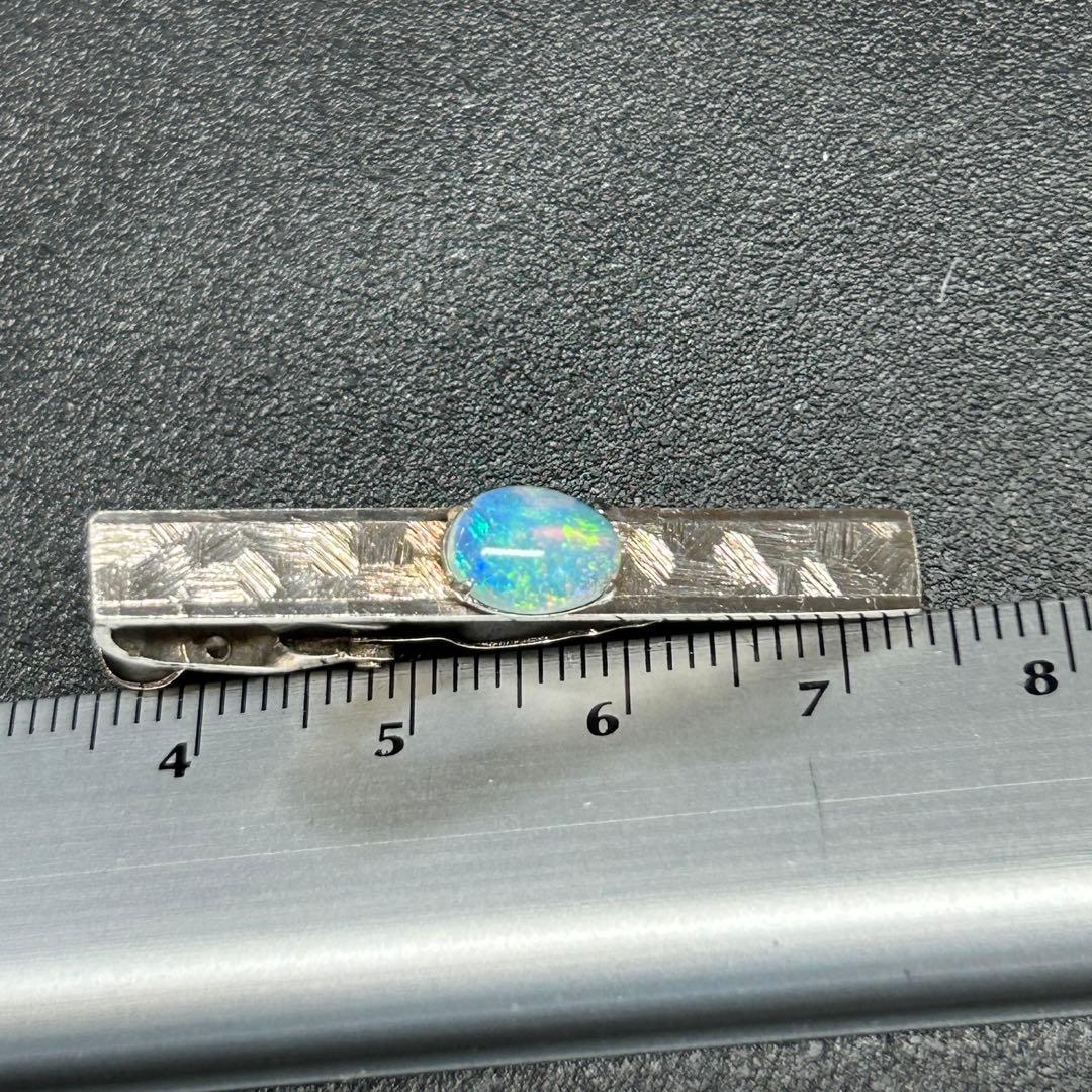 1015サトゥルヌスさん 18K刻印　シルバーに天然石オパール　ネクタイピン・タ