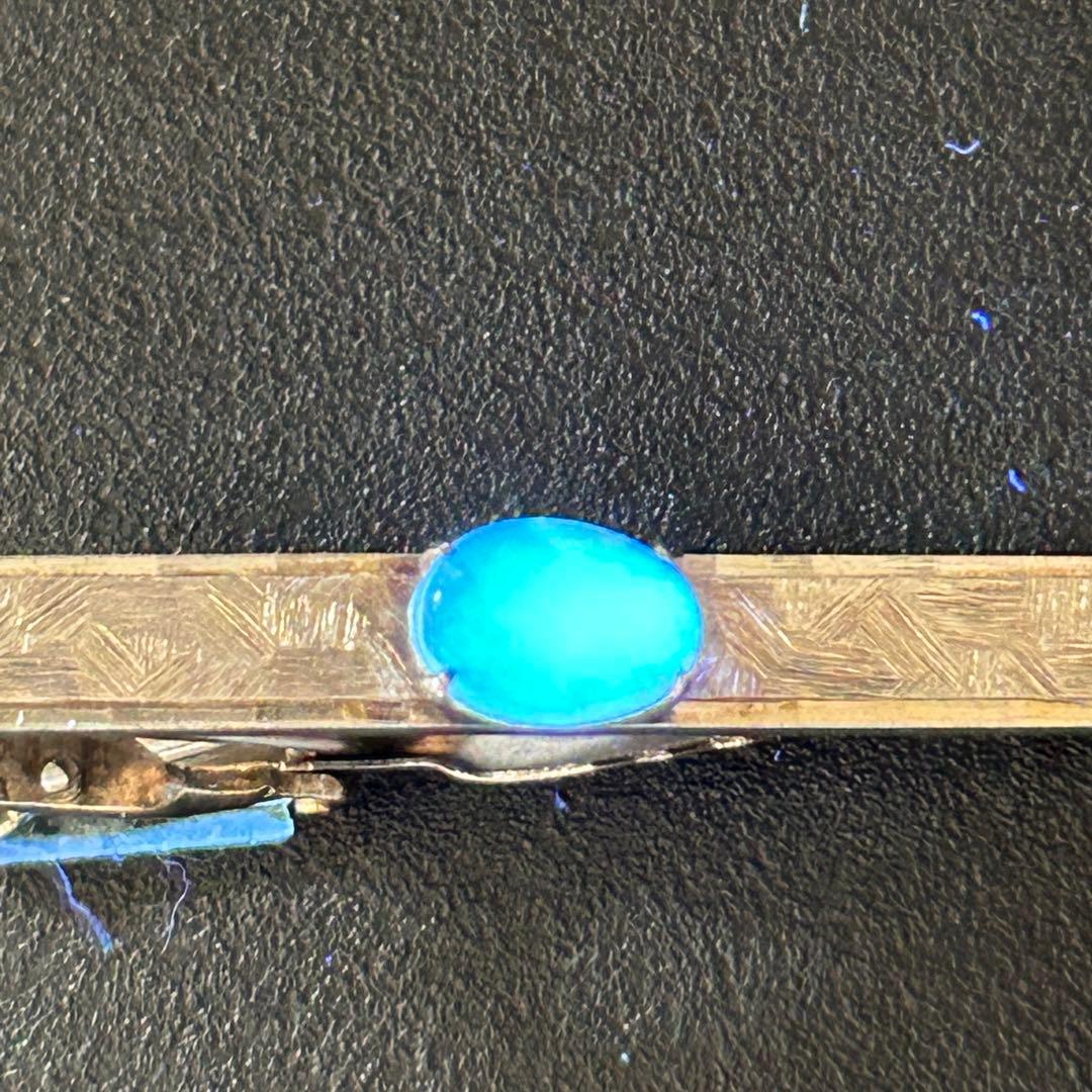 1015サトゥルヌスさん 18K刻印　シルバーに天然石オパール　ネクタイピン・タ