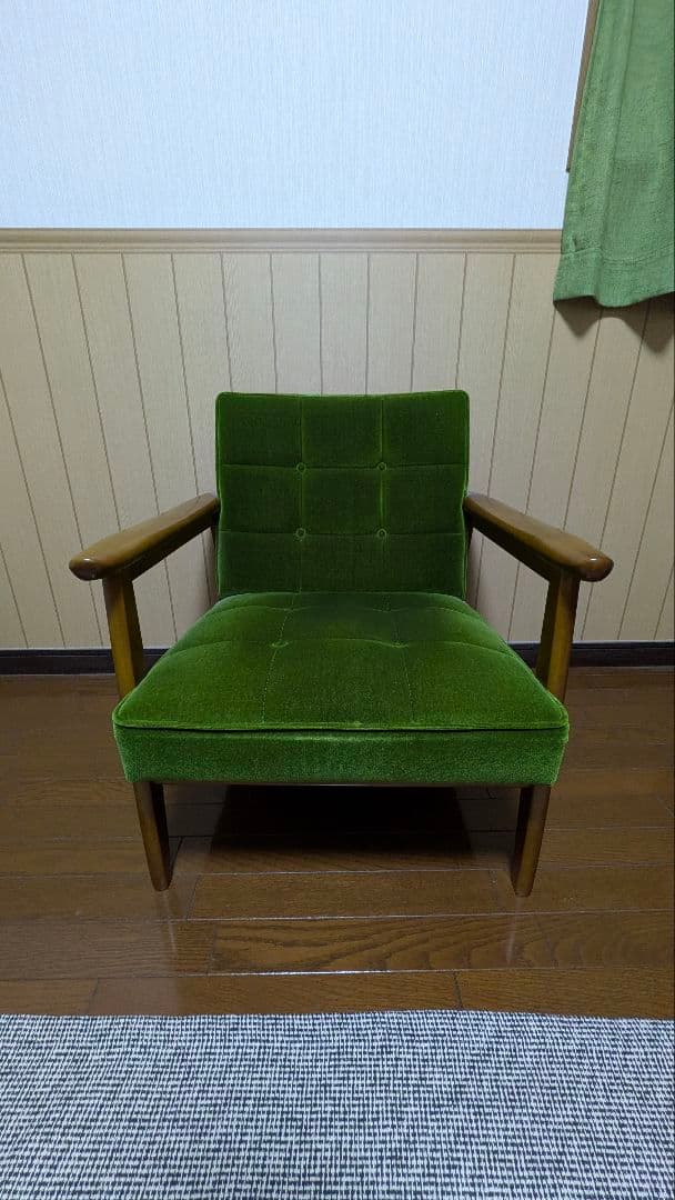 カリモク60　Kチェア　モケットグリーン