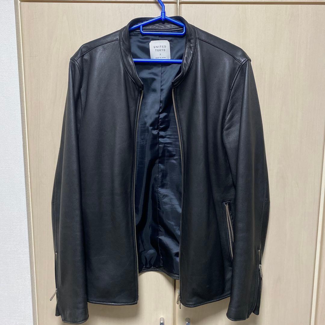 UNITED TOKYO レザージャケット シングル 羊革 本革 ブラック L