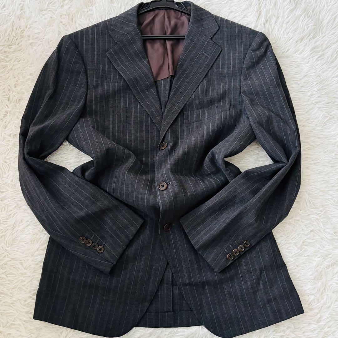 極美品✨ビームスエフ　セットアップスーツ95 76 ストライプ柄