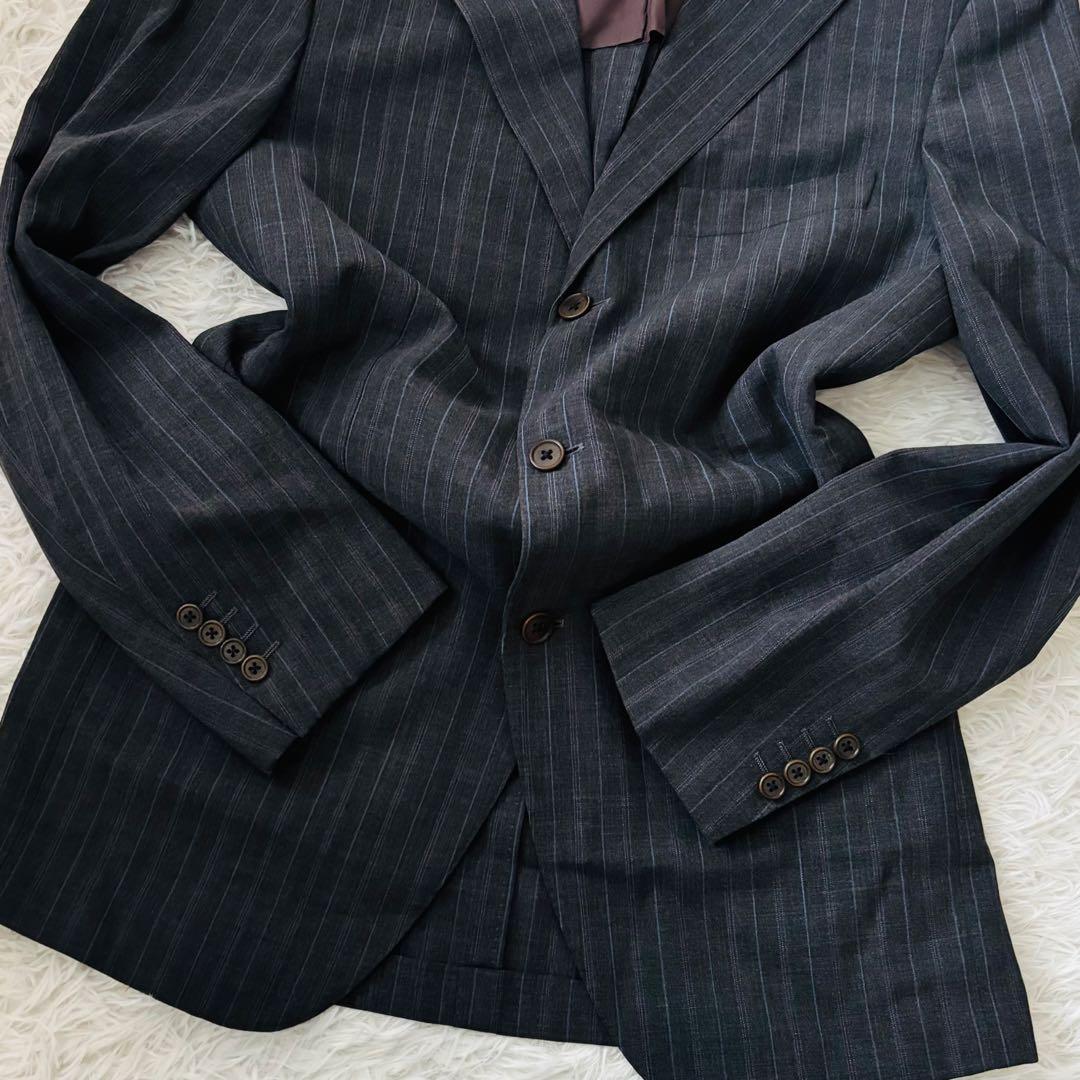 極美品✨ビームスエフ　セットアップスーツ95 76 ストライプ柄