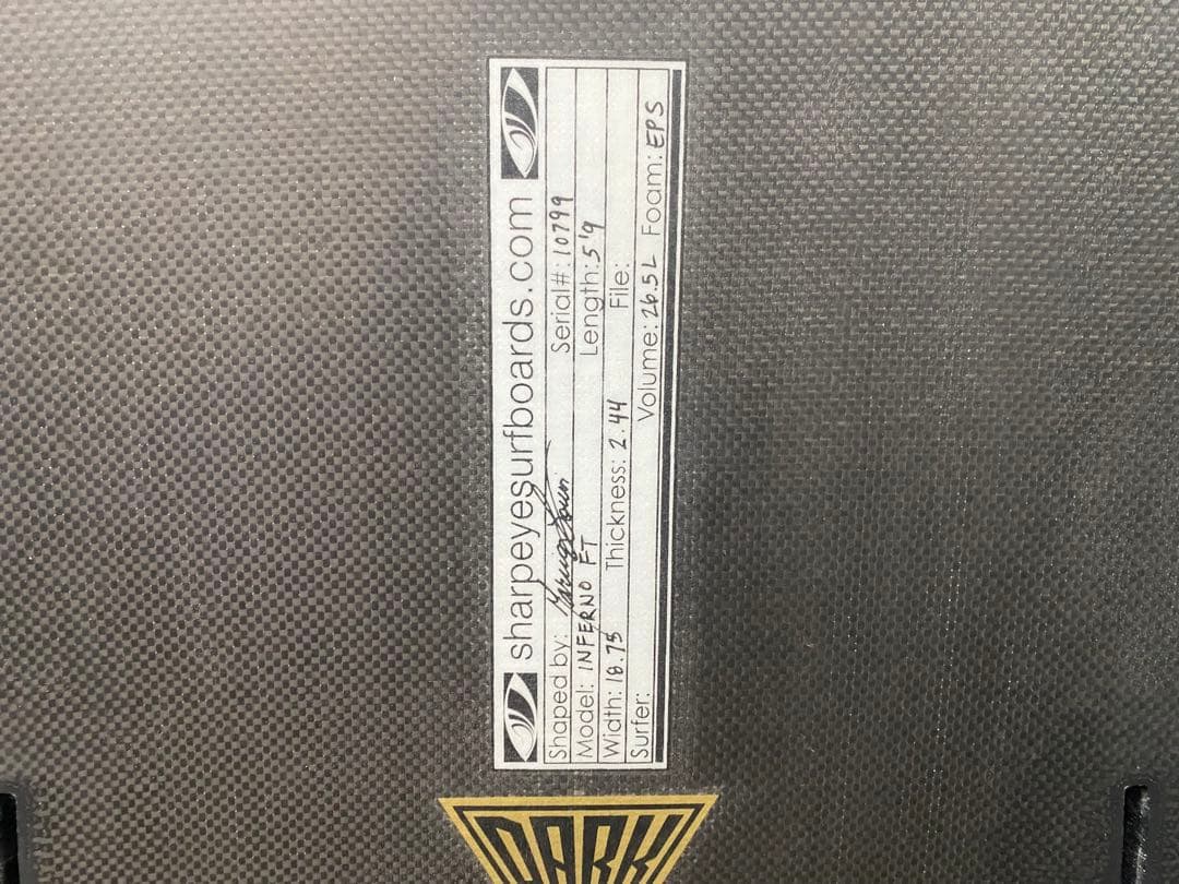 シャープアイサーフボードインフェルノFT ダークアーツ