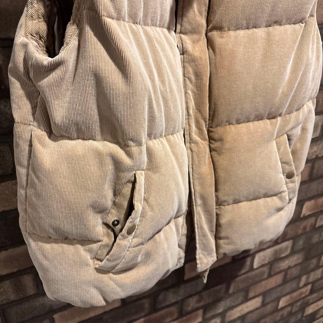 The Duffer ベージュ ボリュームネック ダウンベスト　XL