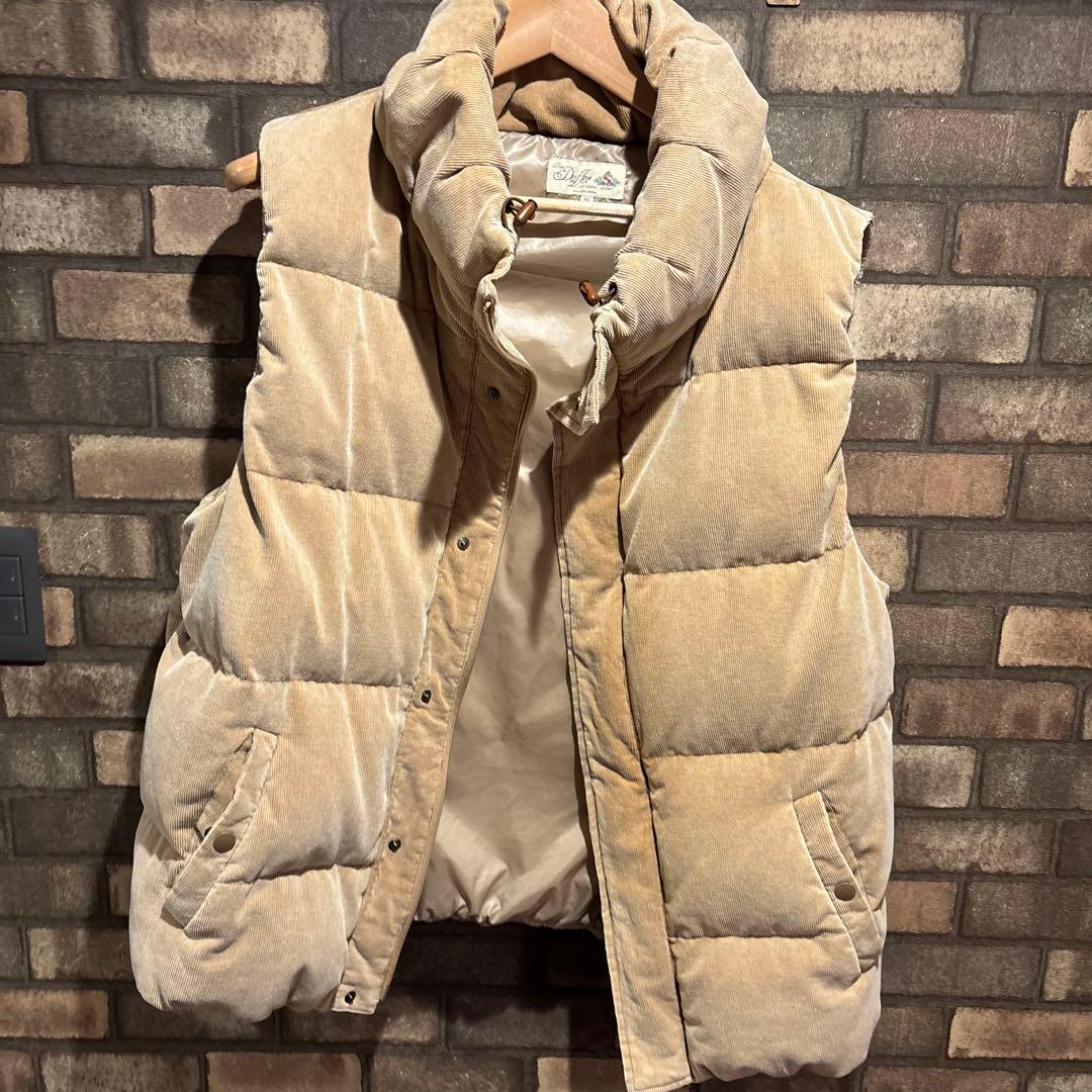 The Duffer ベージュ ボリュームネック ダウンベスト　XL