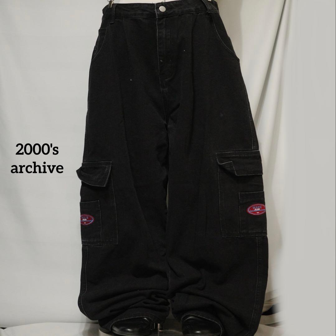 パンツ 2000's archive Black buggy denim y2k