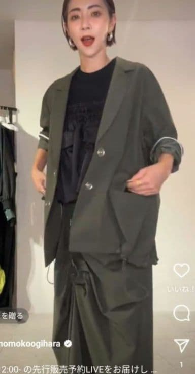 OMMO DRAWSTRING BACK ZIP JK　ブラック