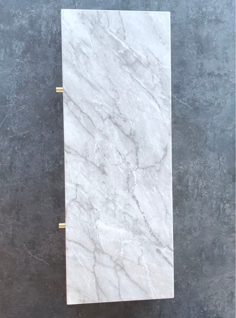 送料無料　コンソールテーブル　引き出し付き　大理石柄　ホワイト　ゴールド　飾り棚