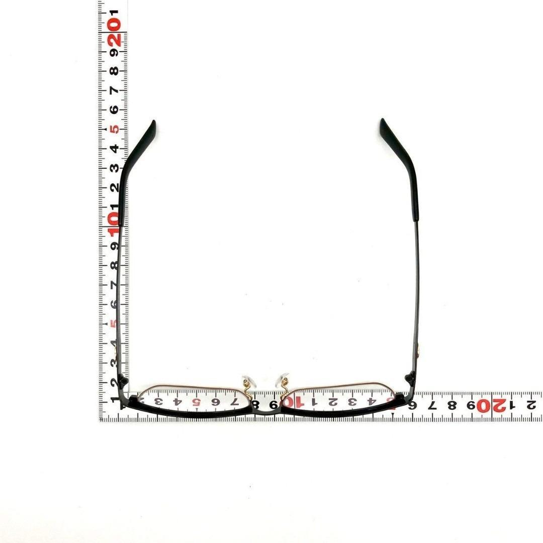 グッチ 眼鏡 伊達メガネ チタニウム ブラック シルバー 美品 80210