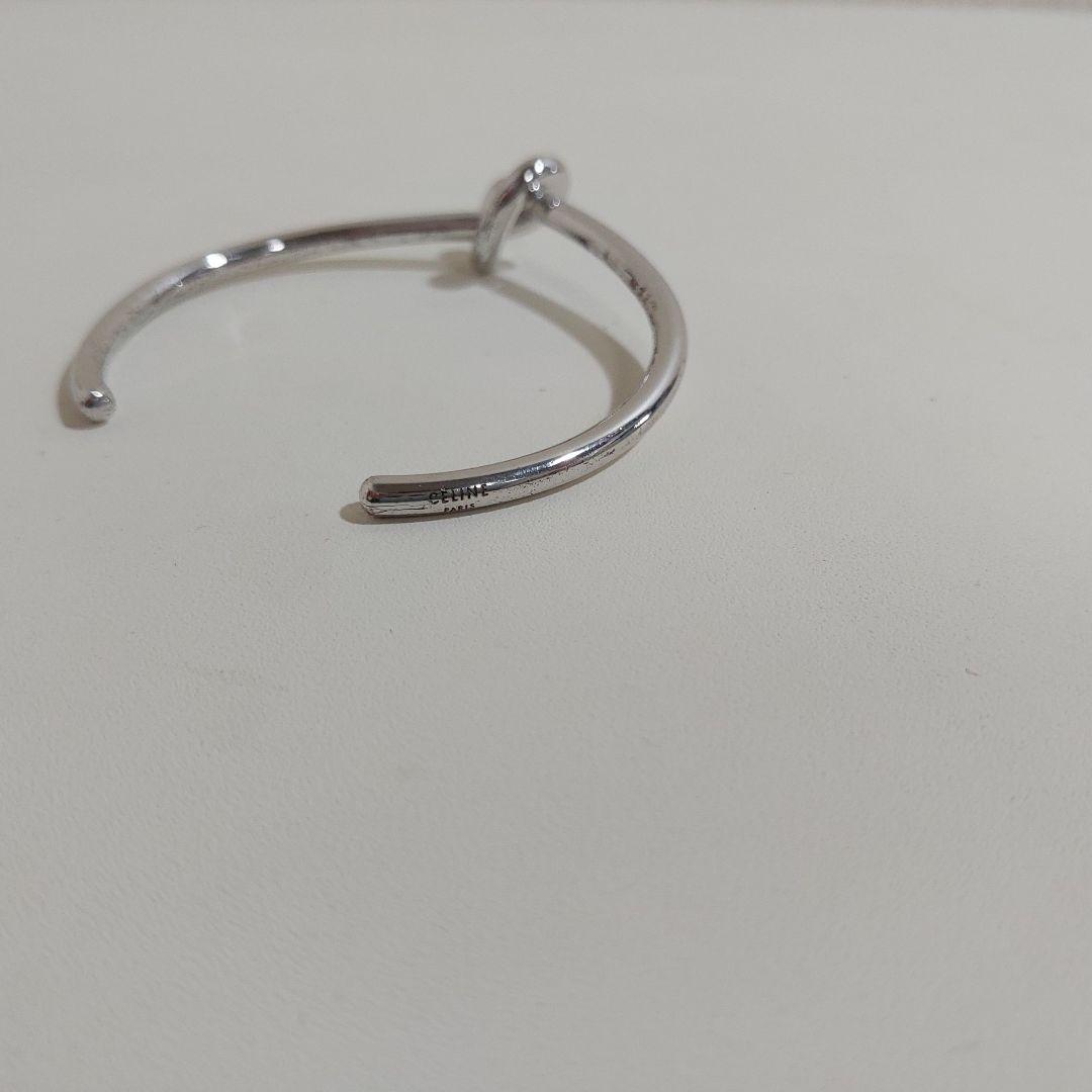 セリーヌ ノット エクストラシン バングル ブレスレット メタル シルバー