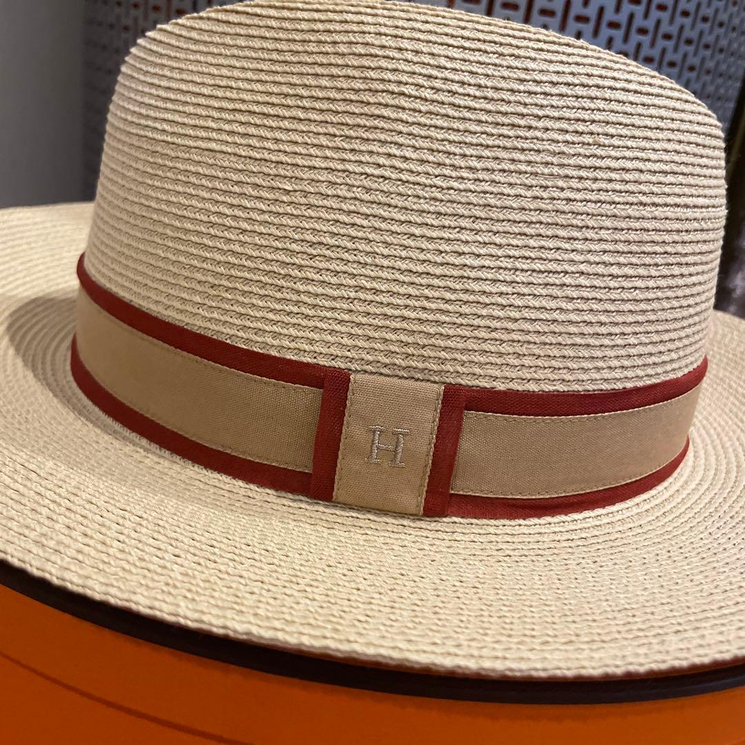 hermes ストローハット　57