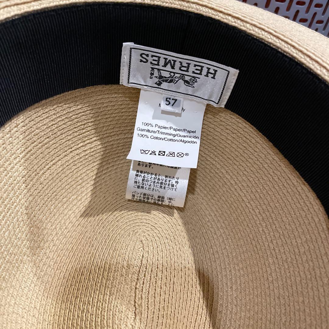 hermes ストローハット　57