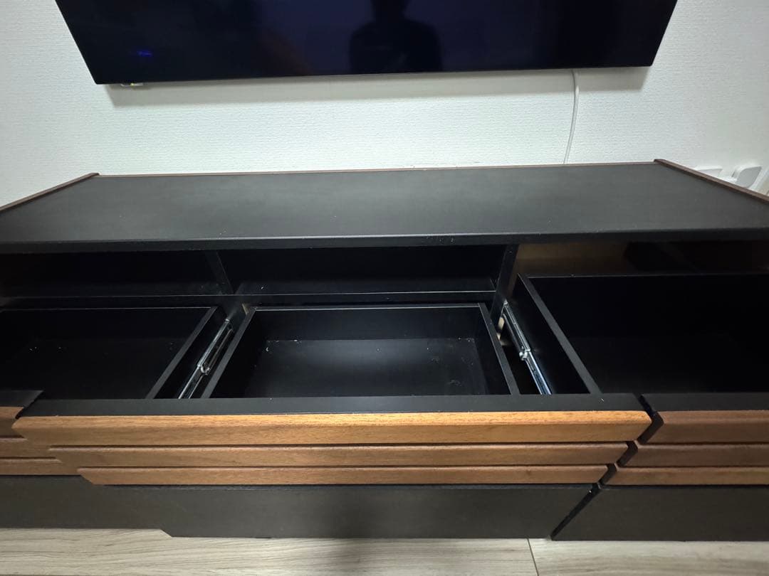 テレビ台 ブラックとウォールナット 引き出し付き ※更に値引きしました！